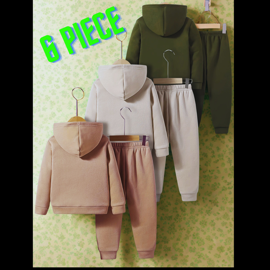 Unisex 6-Piece California Hooded Sweatsuit Sets