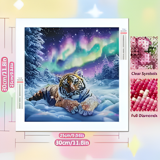 Tigers Tranquility In The Icy Northern Lights