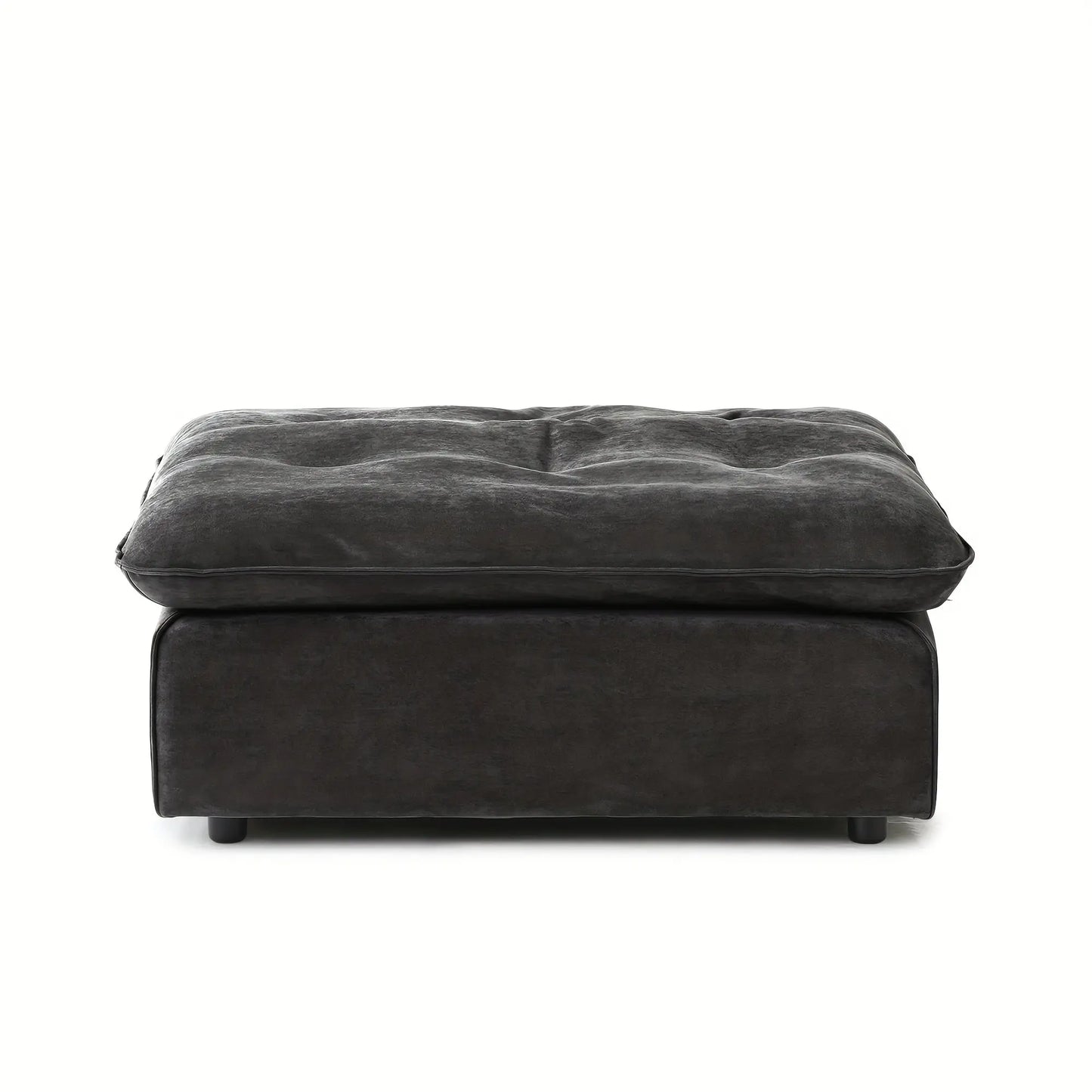 Dark gray ottoman on a white background