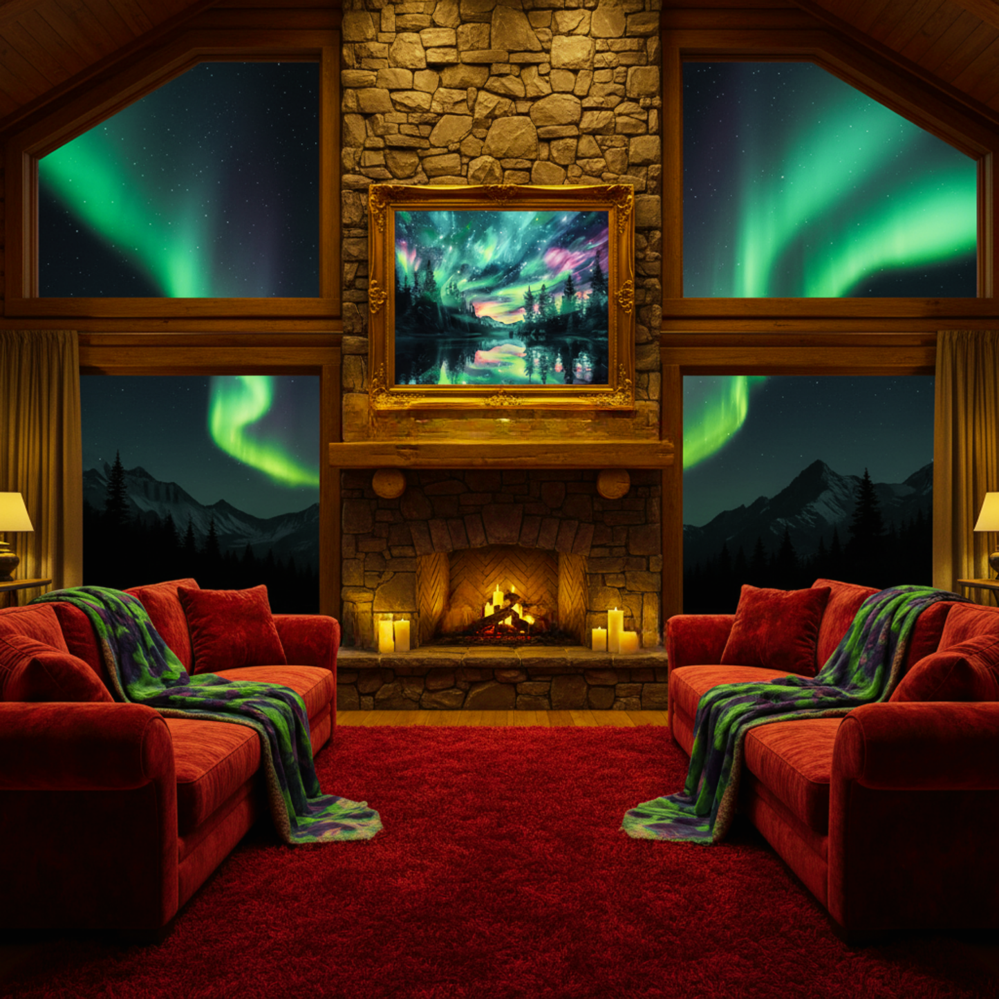 Mystical Aurora Borealis Landscape 5D DIY Diamond Painting Kit (Round Drill)