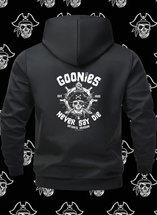 Goonies Never Say Die Hooded Jacket - Retro 80s Adventure Zip-Up