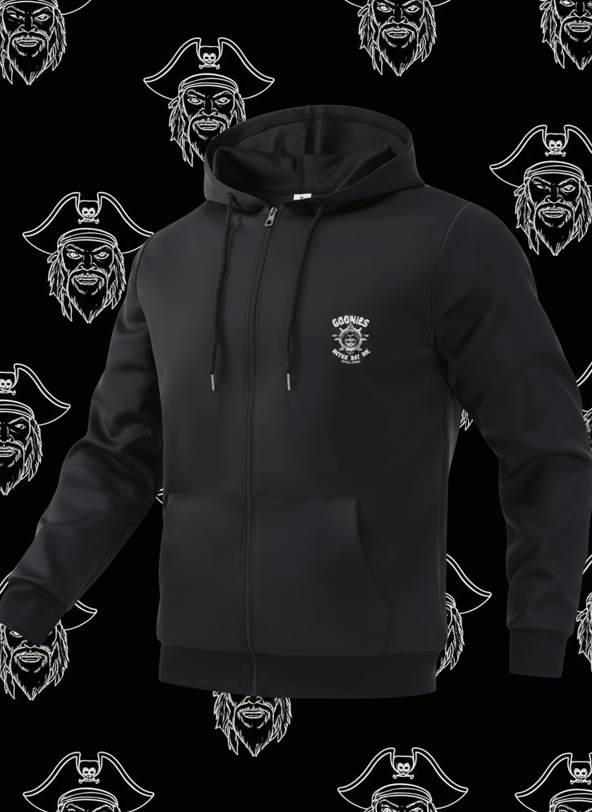 Goonies Never Say Die Hooded Jacket - Retro 80s Adventure Zip-Up