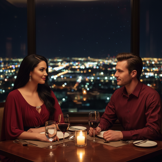 Romantic Deep Red Flutter Sleeve Surplice Blouse with Belt Detail