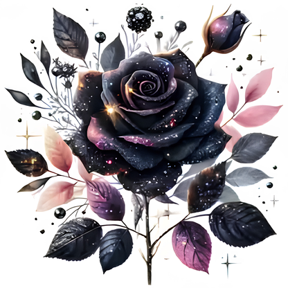 Stunning Crystal Black Rose Diamond Painting Kit - DIY Full Drill Artwork for a Dazzling Home Display