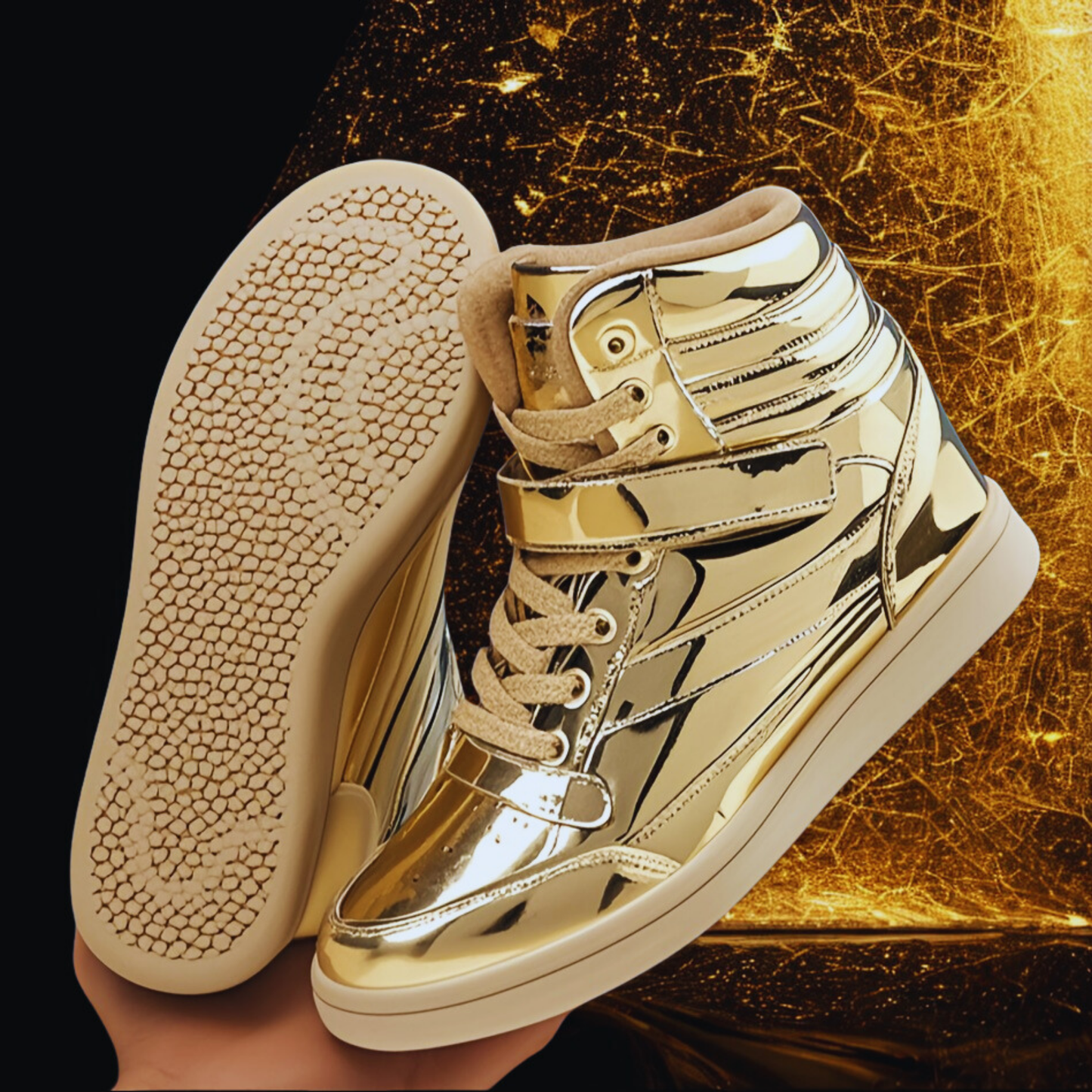 Gold High Top Sneakers
