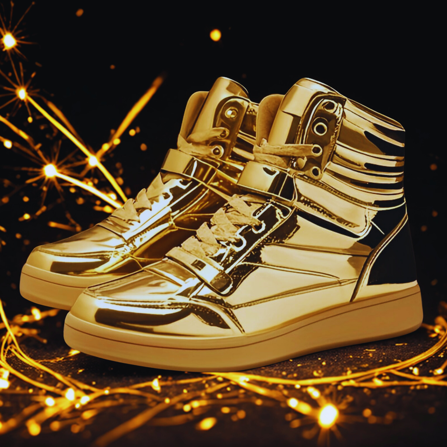 Gold High Top Sneakers