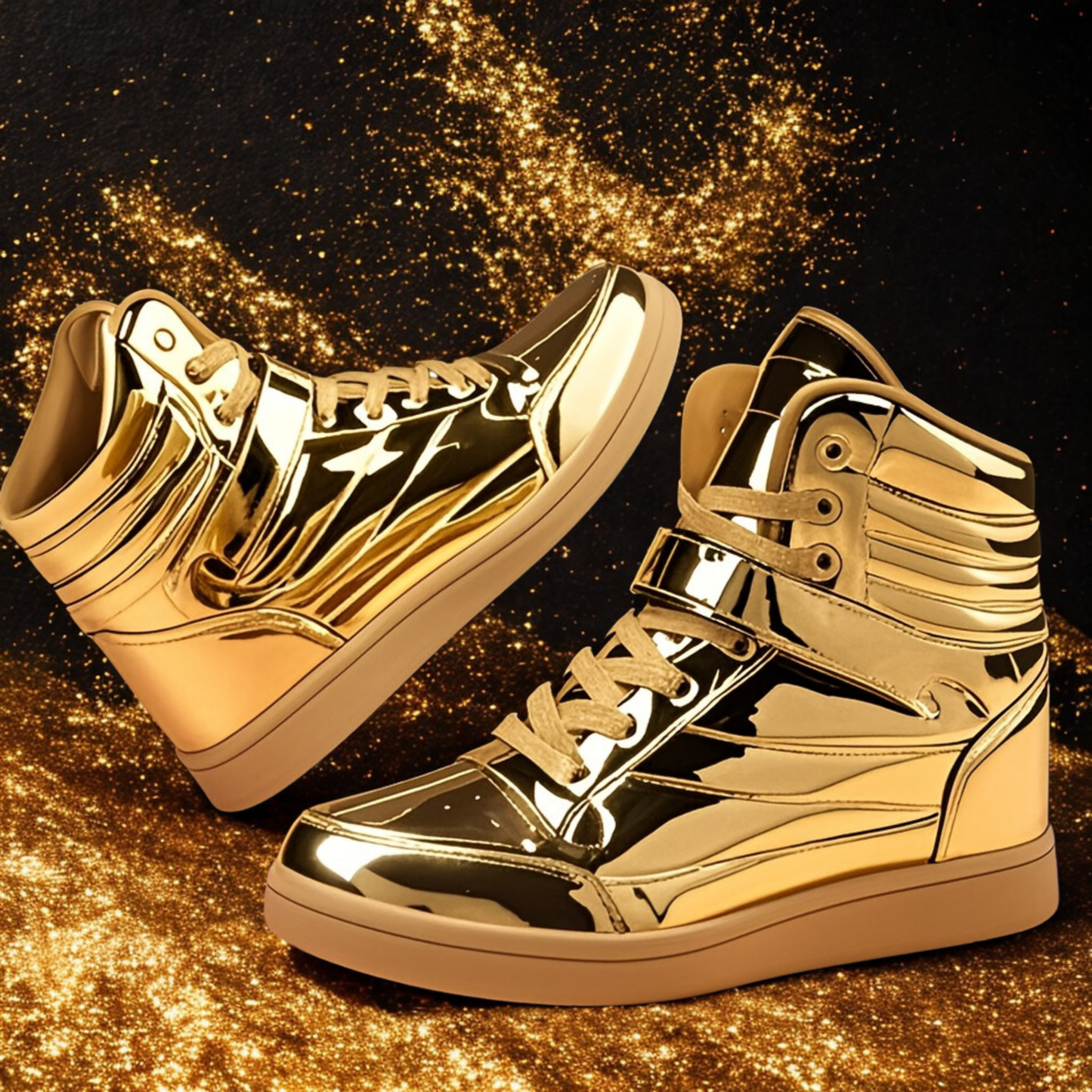 Gold High Top Sneakers