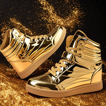 Gold High Top Sneakers|Fantascticz