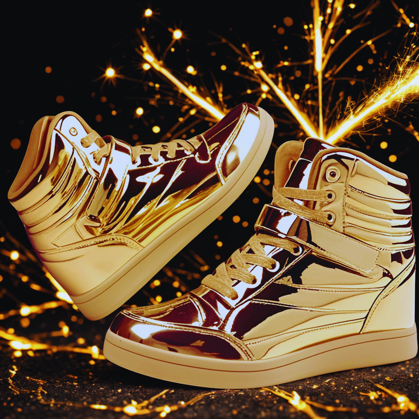 Gold High Top Sneakers