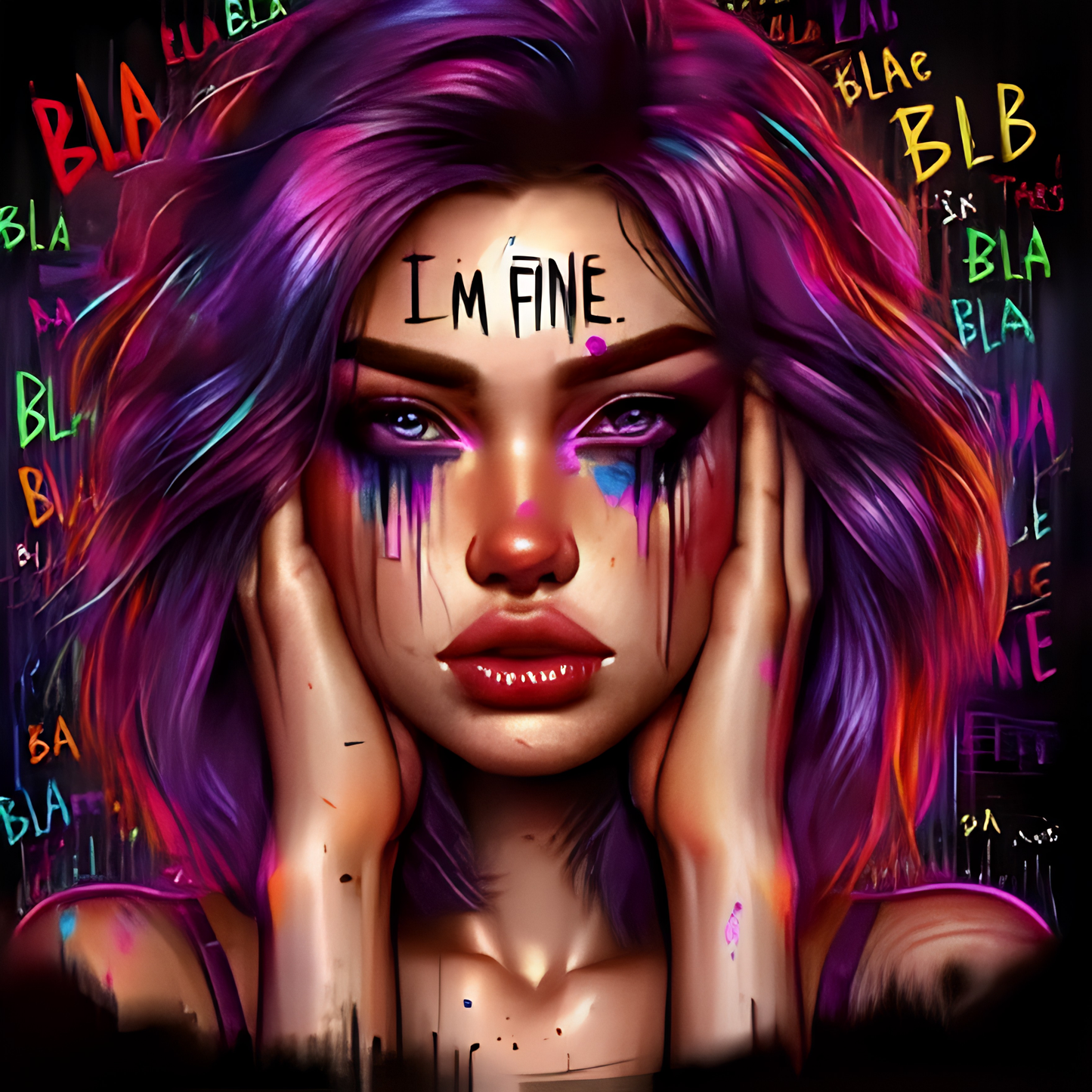 "I'm Fine" Woman's Portrait Diamond Painting Kit