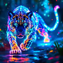 Vivid Neon Wildlife Diamond Painting Kits