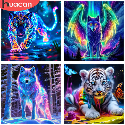 Vivid Neon Wildlife Diamond Painting Kits