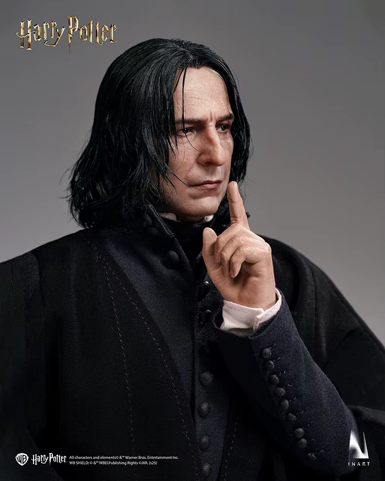 Character in dark robes with a pointed finger, with 'Harry Potter' branding.