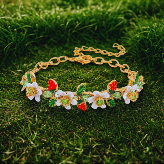 Strawberry & Floral Garden Bracelet