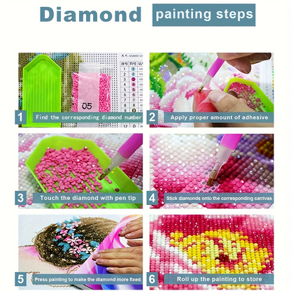 Step-by-step guide to diamond painting with images and text