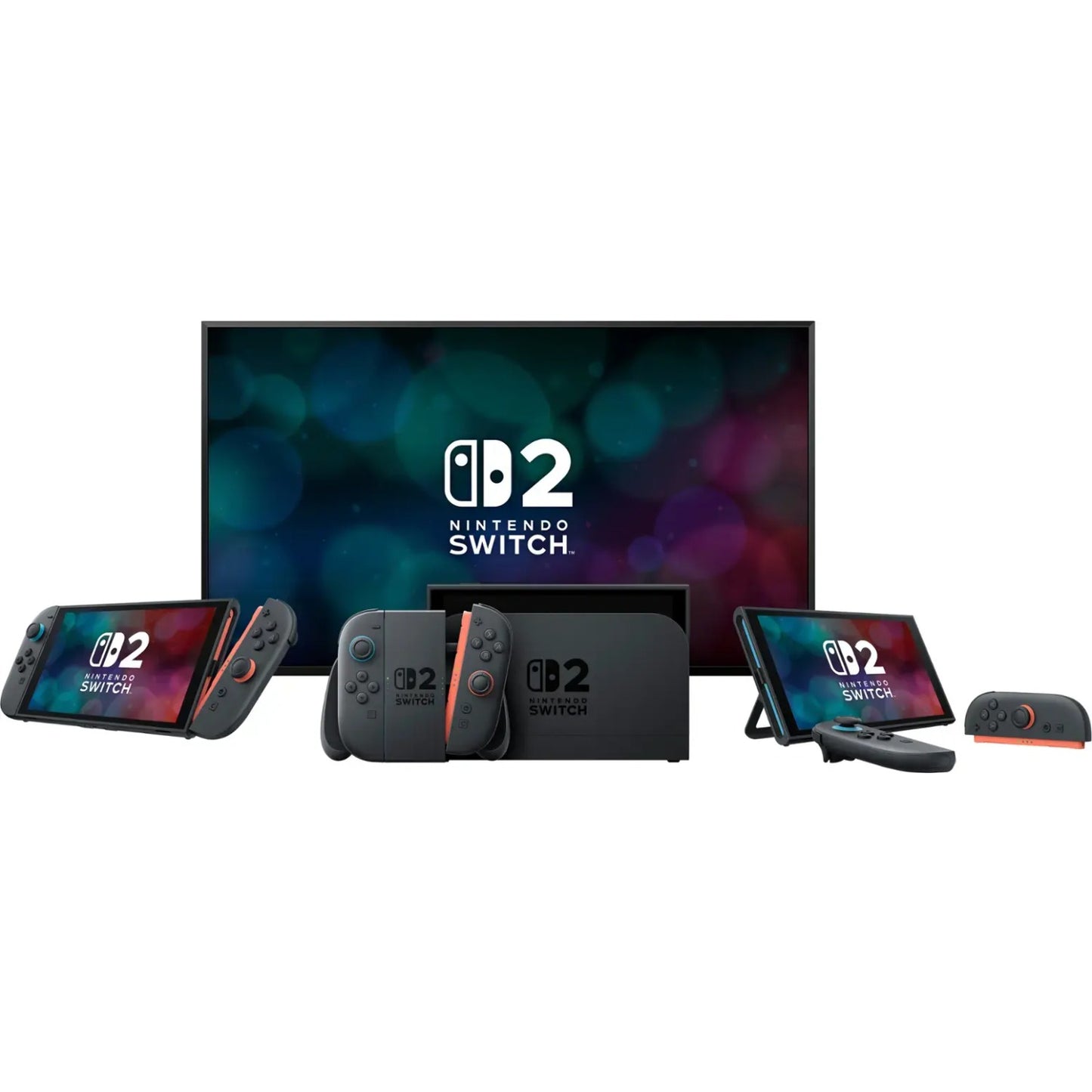Nintendo Switch console and accessories on a white background
